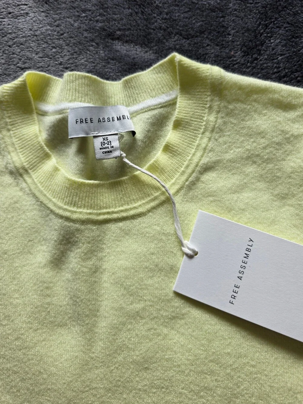 Free Assembly Women's Viscose Cozy Yarn Shrunken Sweater Tee with Short Sleeves - Picture 5 of 10